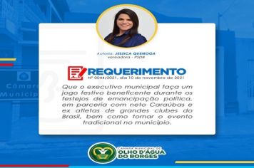 Requerimento 044/2021 - Jéssica Queiroga - PSDB