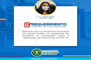 Requerimento 047/2021 - Maria Helena - MDB