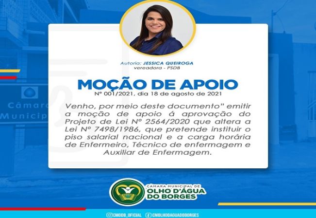 Moção de Apoio a aprovação do PL 2.564/20 que Altera a Lei Nº 7498/1986.